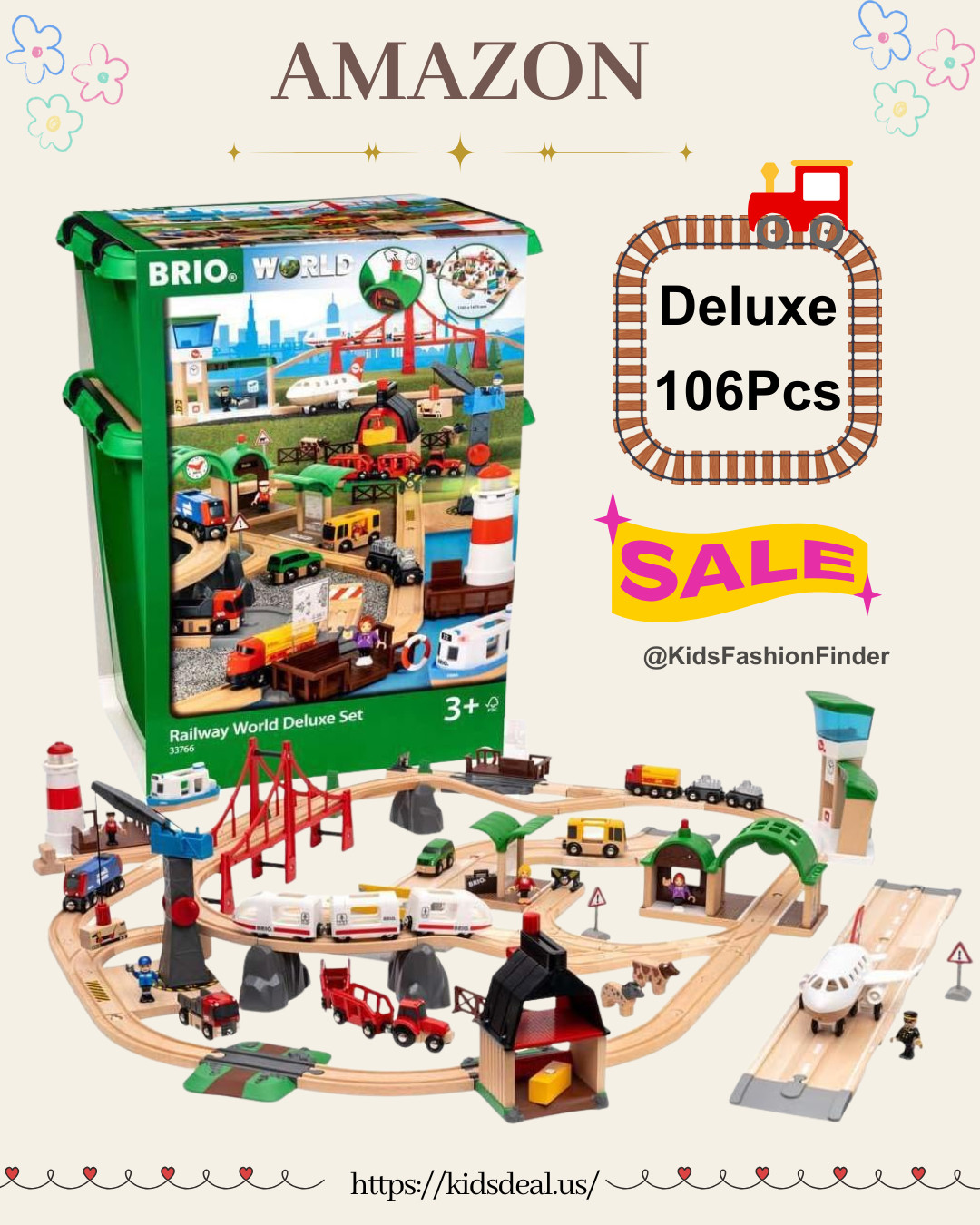BRIO wooden railway magic 🚂✨

Premium beech wood + FSC certified 🌿
Award-winning quality parents trust 🏆

Compatible with IKEA, Hape & more for endless builds 🔄
106-piece deluxe set — tracks, bridges, trains & city scenes 🏙️

Build your own mini world & play for hours 💛
Perfect for ages 3+

Now 41% OFF — save $200+ 🎉
A perfect gift idea 🎁

#brio #woodentoys #traintoys #stemplay #amazonfind#momfinds#openendedplay #learningthroughplay #kidsplay  #giftideas 

 

#LTKHome #LTKKids #LTKSaleAlert