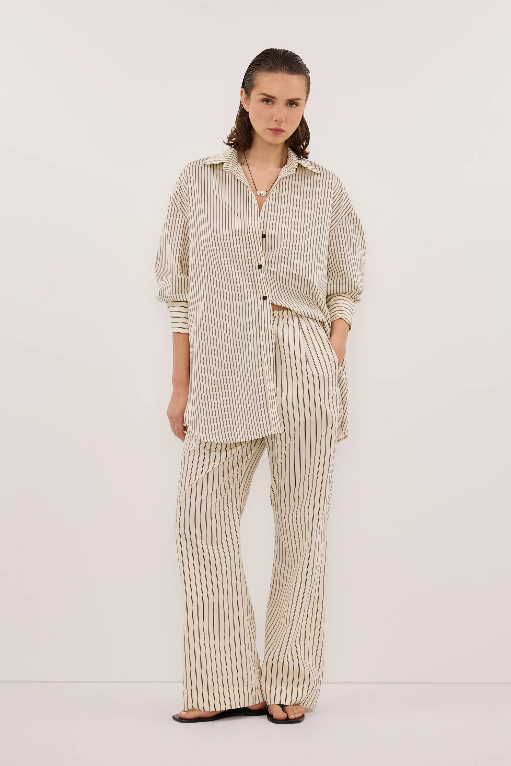 SABLE CREAM SILK BLEND PANT | DISSH