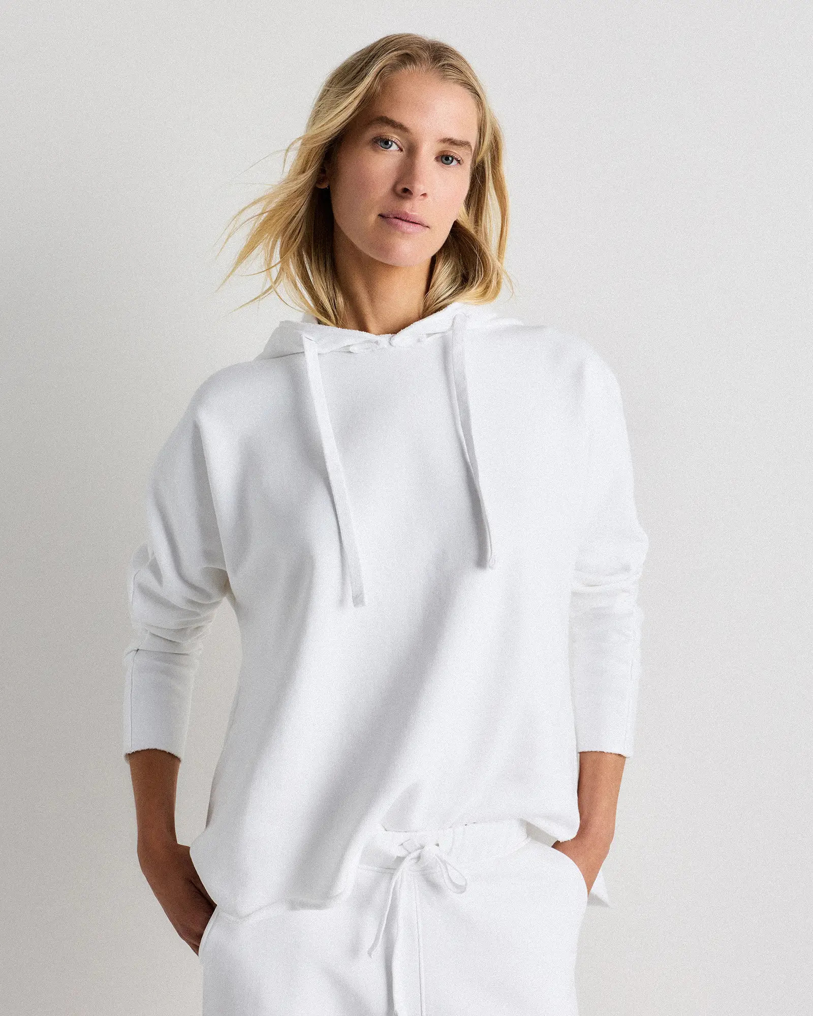 Organic French Terry Hoodie in Classic White | Quince