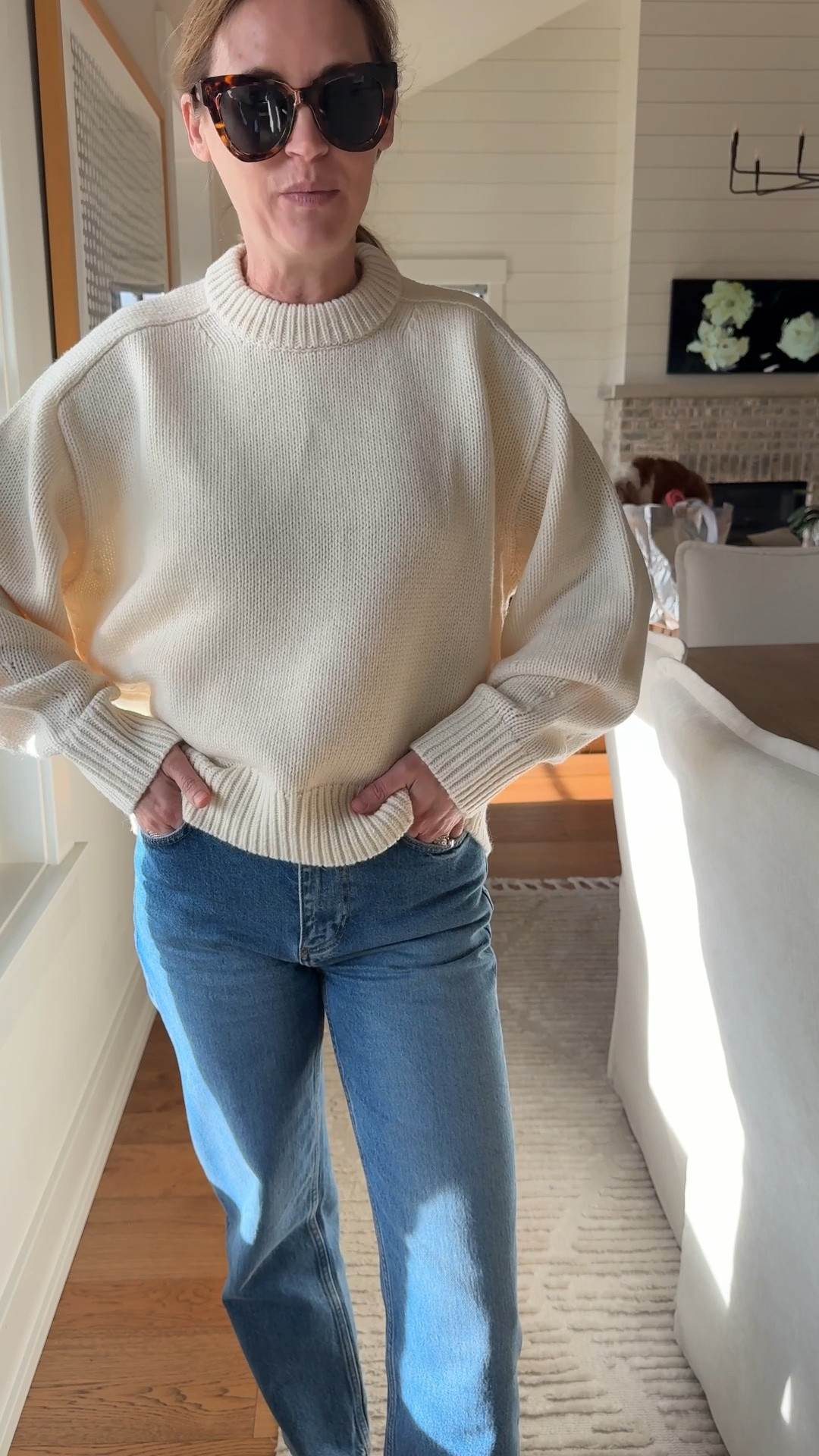 Sweater size small
Jeans I went up a size to 26