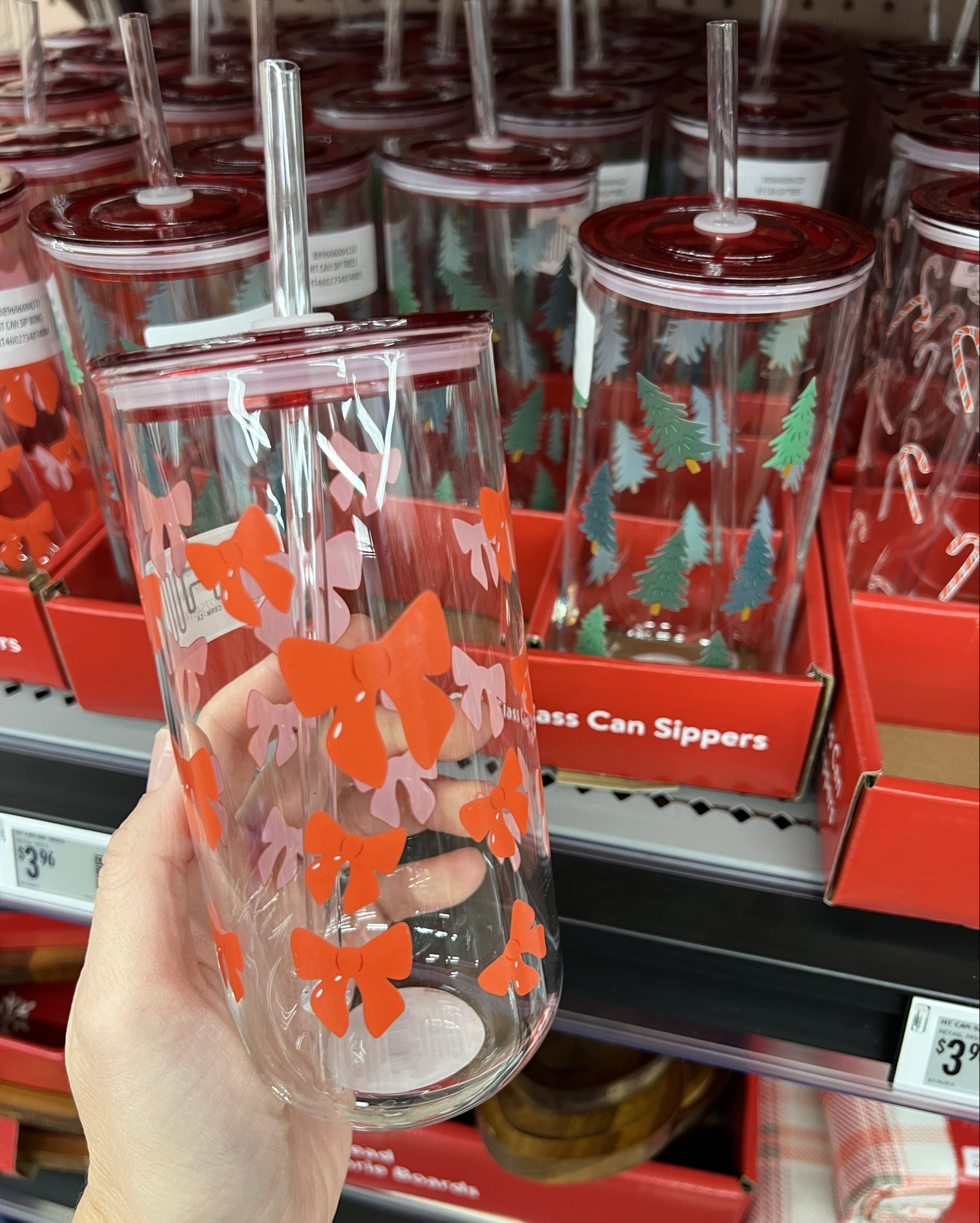 $4 glass sipper cups with holiday motifs like trees, bows and gingerbread boys! So cute, give with a gift card inside. #christmas #walmarthome 

#LTKGiftGuide #LTKFindsUnder50 #LTKHoliday