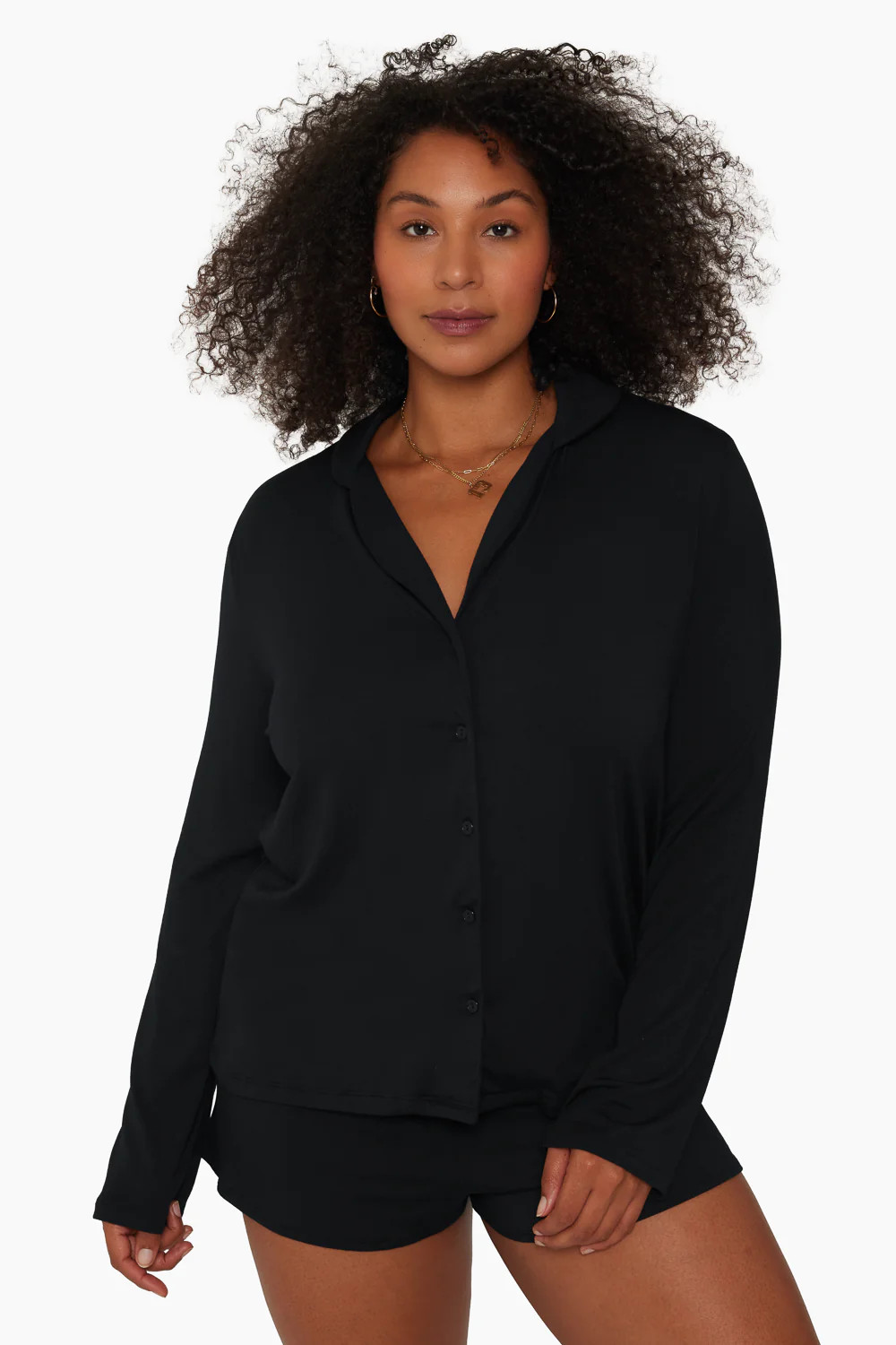 SLEEP JERSEY SLEEP BUTTON DOWN - ONYX | SET Active
