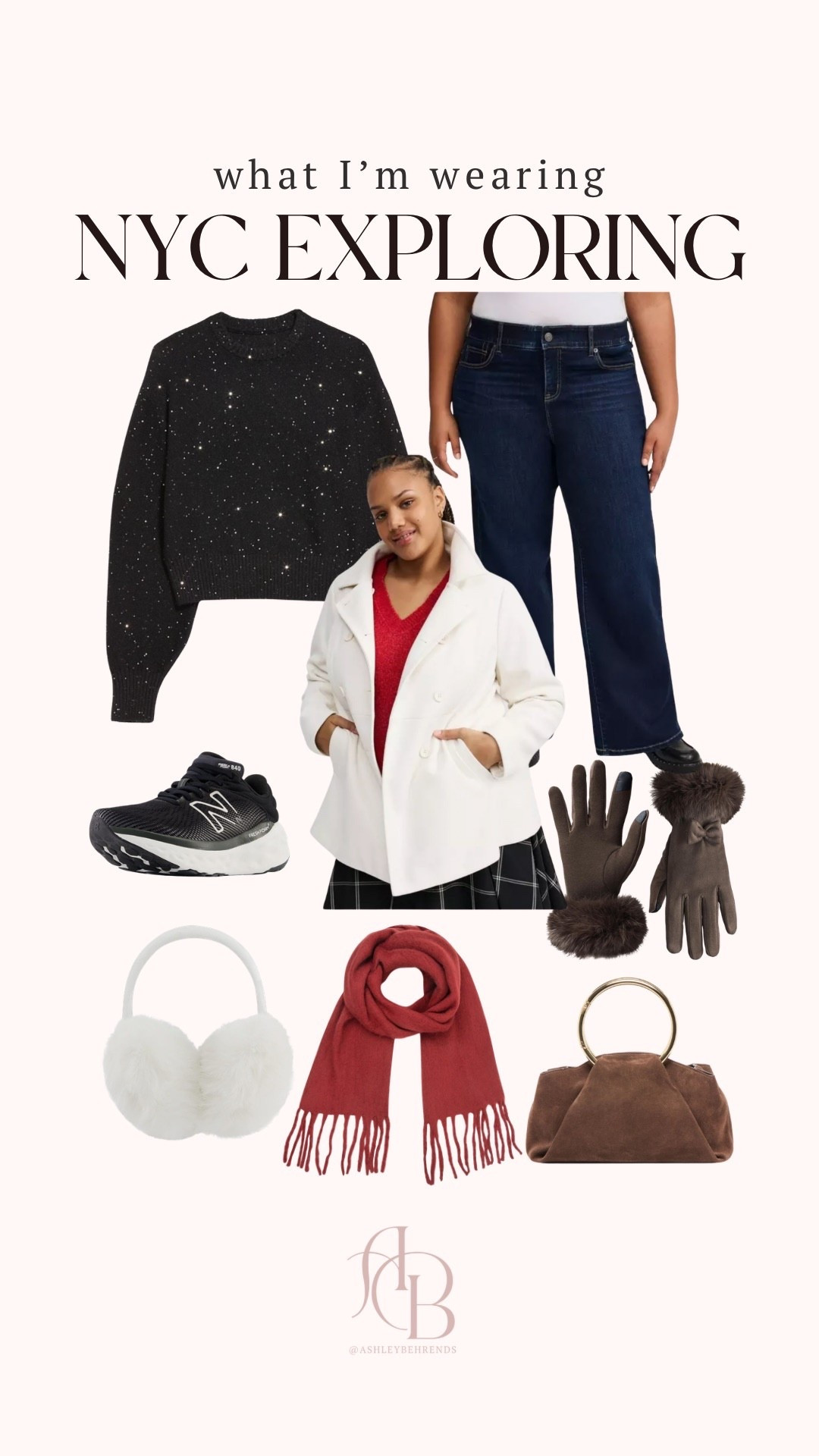 New York City exploring day 🚕 What I wore as a plus size 18/20 during Christmas time in NYC to stay warm! Ear muffs, scarf, fleece lined gloves, thermals, crossbody bag, sneakers, sweater + dark wash jeans. Size XXL, 20 + 2 in torrid sizing for coat! 

#LTKootd #LTKPlusSize #LTKHoliday