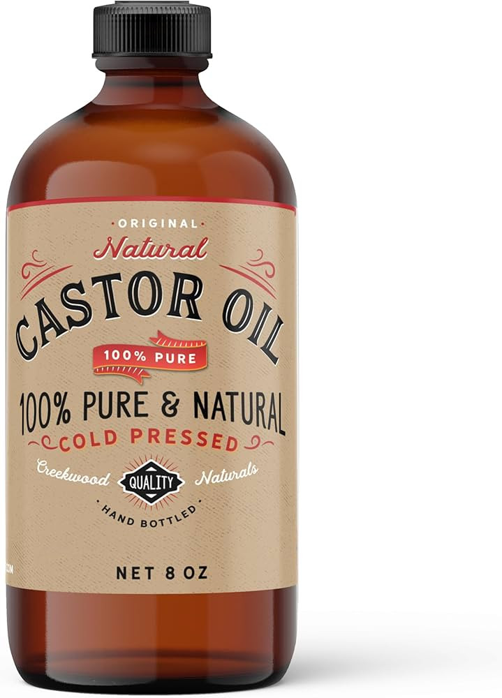 Castor Oil, 100% Pure Cold Pressed Hexane Free, In Glass Bottle (8oz, 8, Fl Oz) | Amazon (US)
