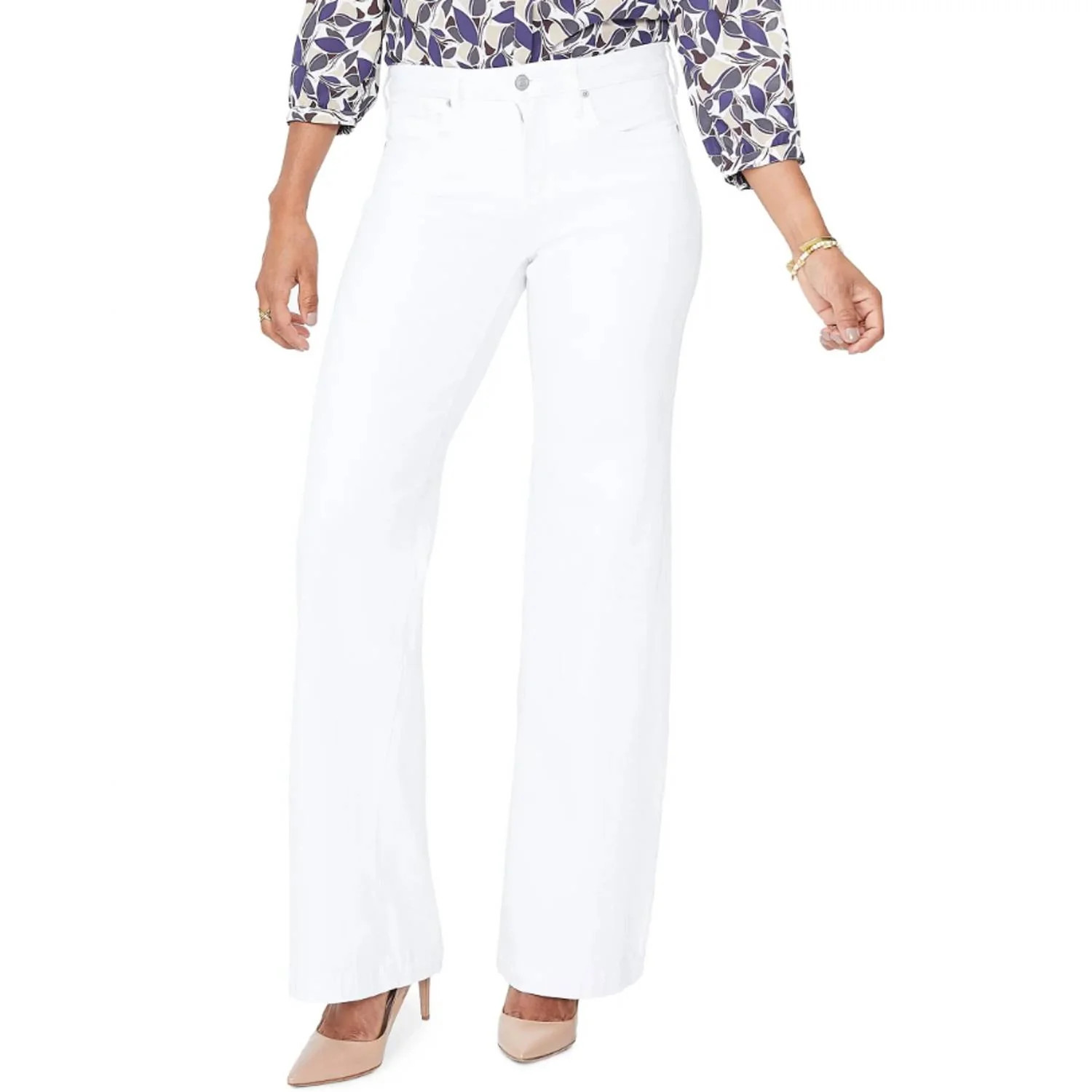 Wide Leg Linen Blend Pants In Optic White | Shop Simon