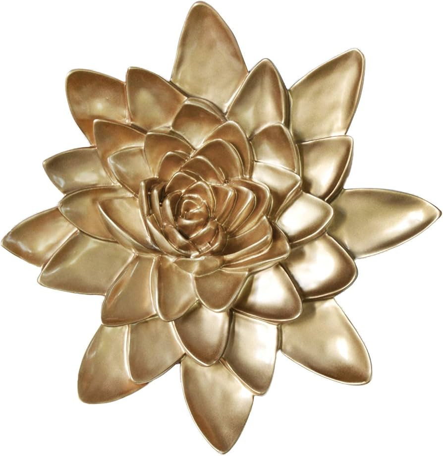 MLADEN Flower Wall Decor 3D Resin Lotus Wall Hanging Decor Art Decor for Home Dedroom Living Room... | Amazon (US)