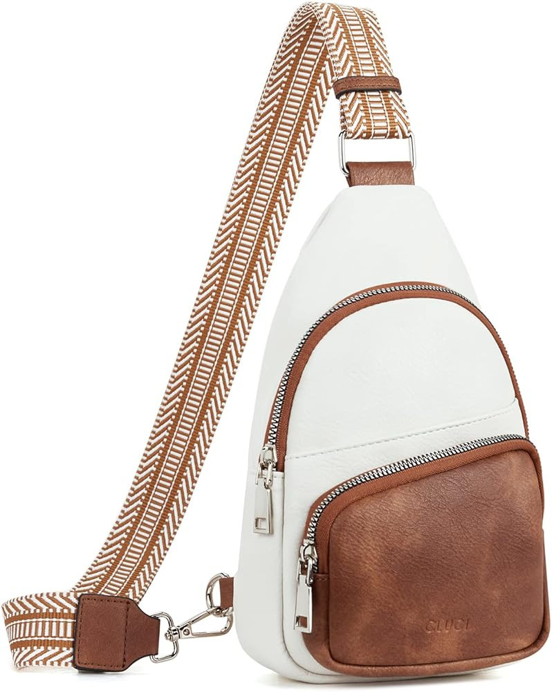 CLUCI Small Sling Bag for Women,Vegan Leather Fanny Pack Crossbody Bags for Women,Chest Bag With Gui | Amazon (US)