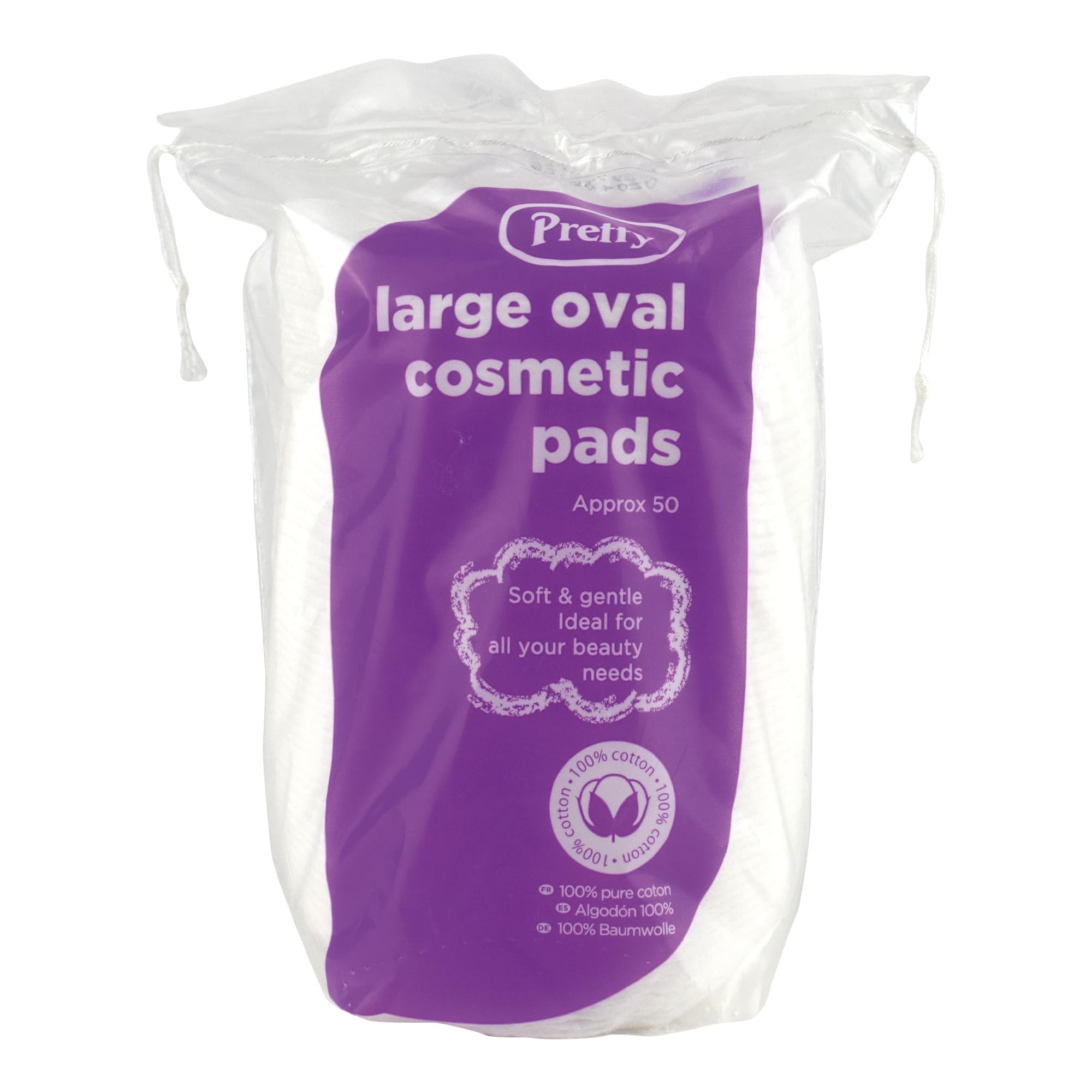 Pretty 50 Large Oval Cotton Cosmetic Pads / Discs - Lint Free, Non Fleecing | Amazon (UK)