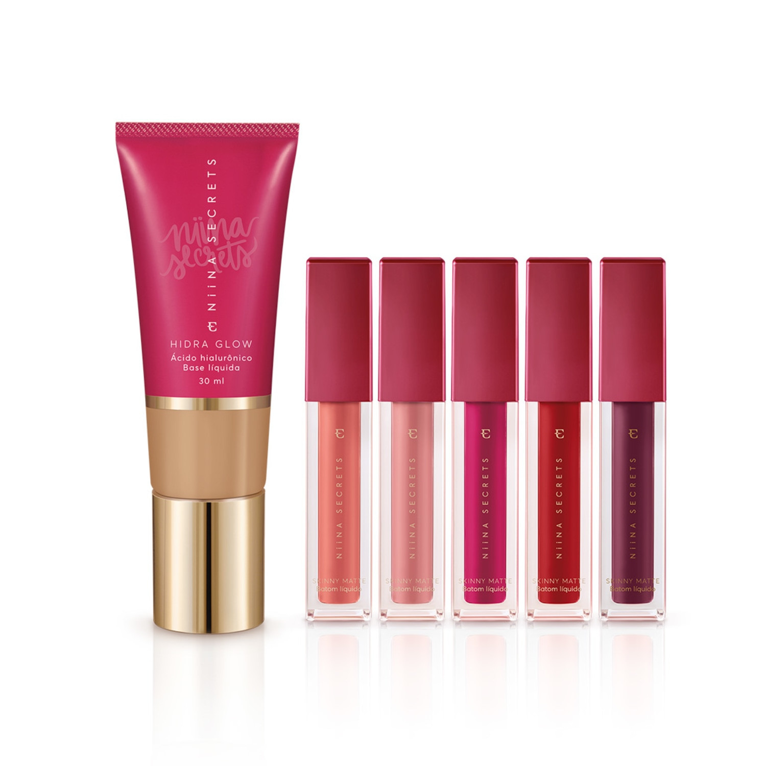 Kit Niina Secrets: Batons Skinny Matte + Base Cor 45 | Eudora (BR)