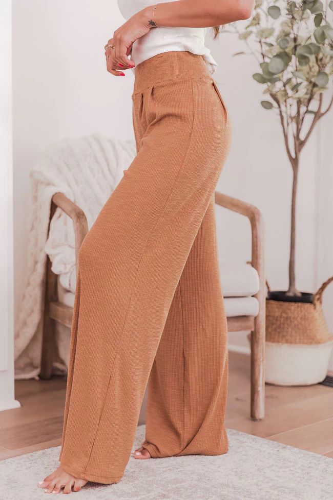 Story About Today Terracotta Smocked Waist Lounge Pants | The Pink Lily Boutique