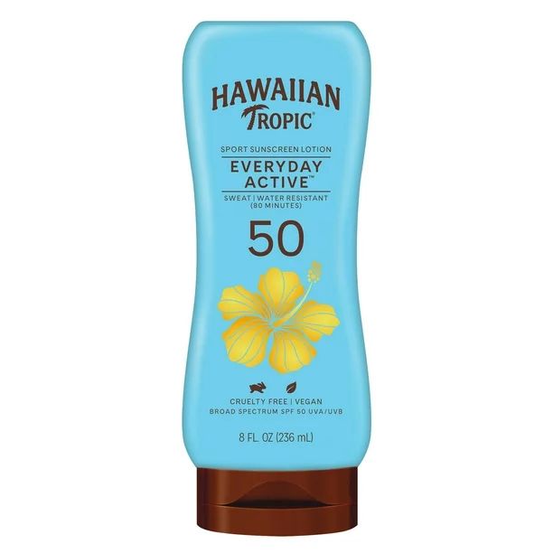 Hawaiian Tropic Everyday Active Lotion Sunscreen 8 Oz, SPF 50, Won't Clog Pores, Sweat & Water Re... | Walmart (US)