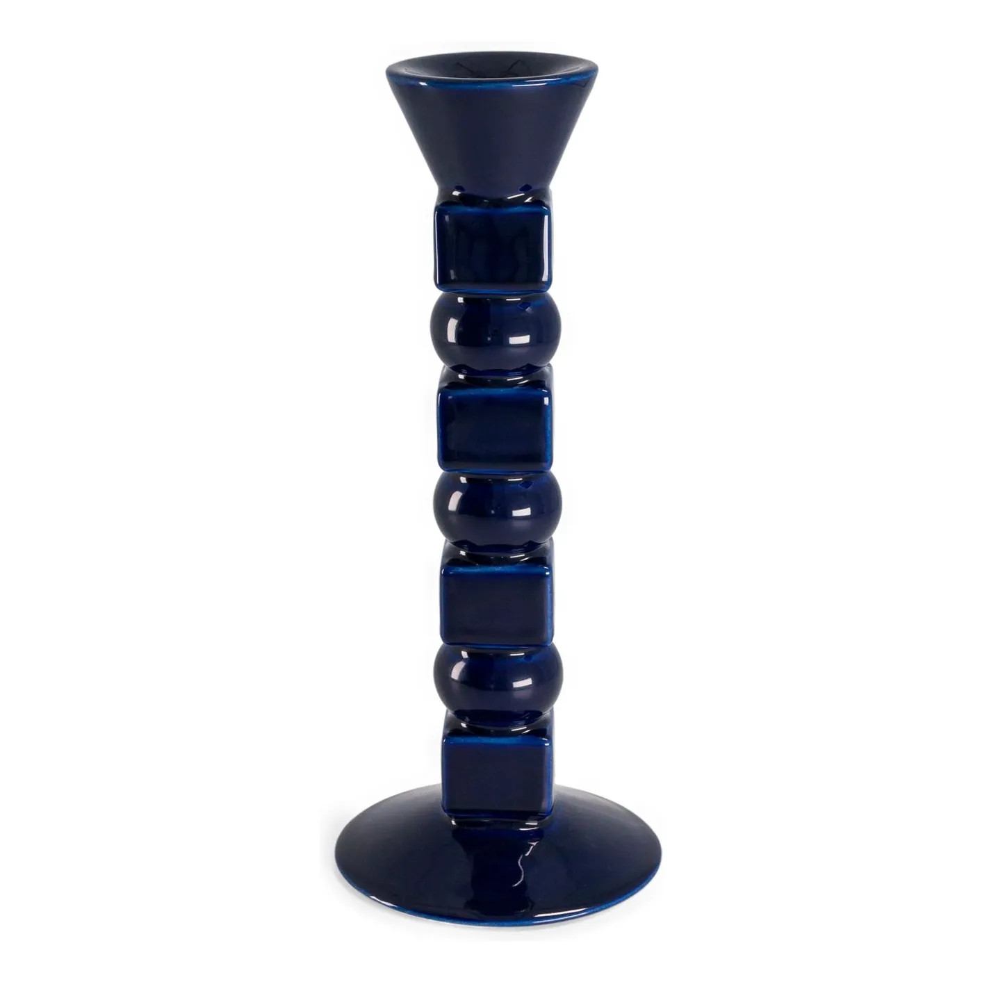 Ceramic Anna candleholder medium size | Midnight blue | Smallable