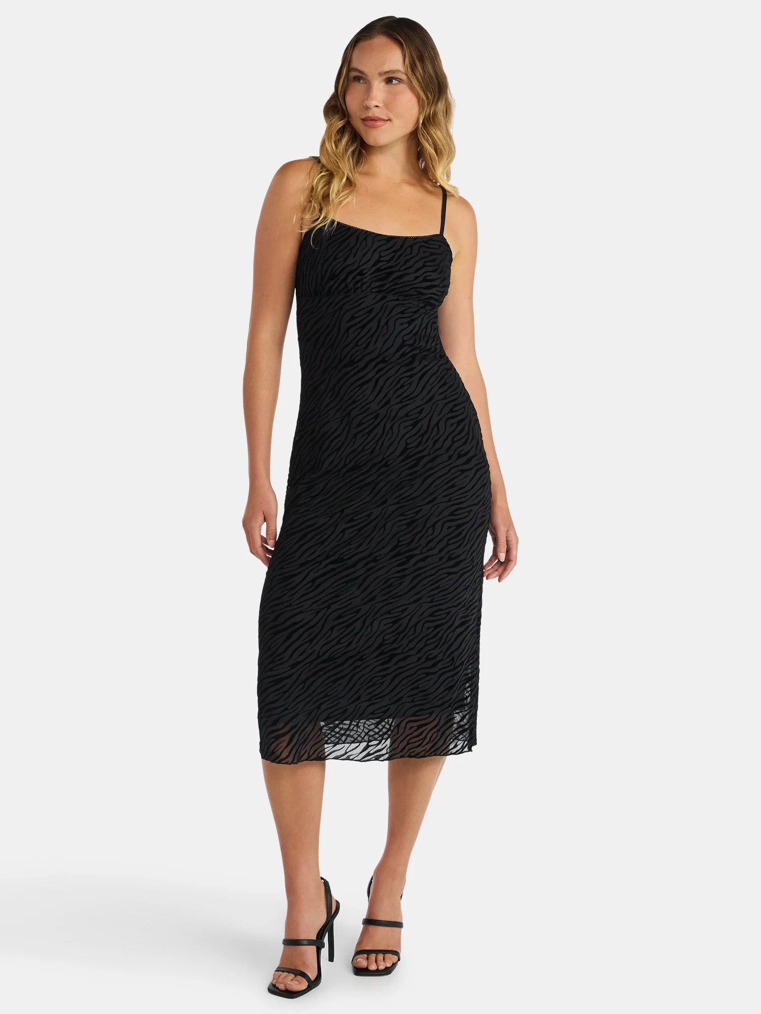 Madden NYC Women’s Burnout Velvet Midi Dress, Sizes XXS-XXL | Walmart (US)