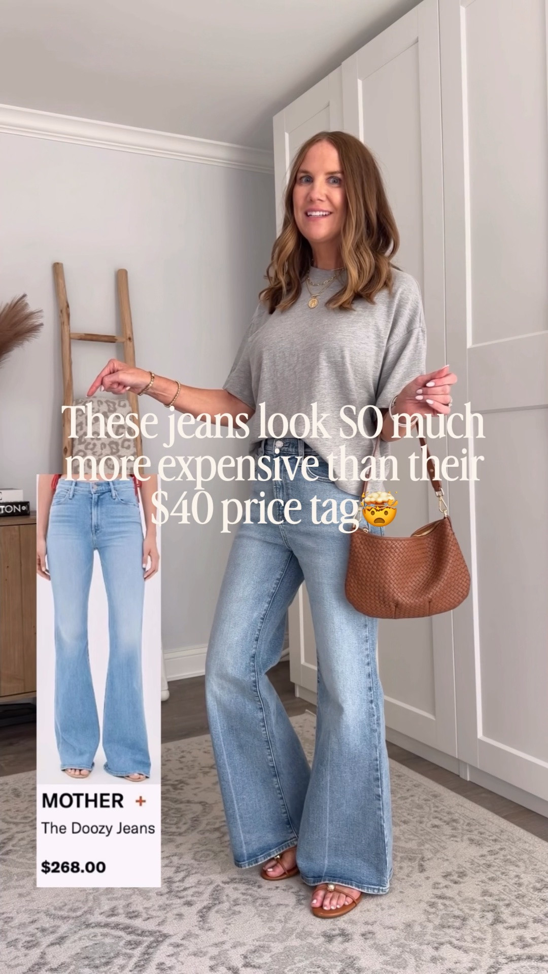 These jeans have NO business looking this expensive for $40. 🤯

If you love the look of designer denim but not the $250+ price tag, this pair is such a good find. The wash, dramatic wide-leg silhouette and flattering high rise give them that elevated, expensive-looking feel—without the designer denim price.

And can we talk about how good they look with just a simple gray tee?! Proof that the right pair of jeans can make even your easiest basics look instantly more polished. 🙌

affordable wide leg jeans, designer inspired jeans, jeans that look expensive, high rise wide leg denim, $40 jeans, affordable fall fashion, fall denim trends, elevated casual outfits, everyday mom style, chic casual outfits, expensive looking affordable fashion, designer look for less, fall fashion finds

#AffordableFashion #FallFashion #WideLegJeans #DesignerLookForLess #FallOutfits

#LTKOver40 #LTKPetite #LTKTall