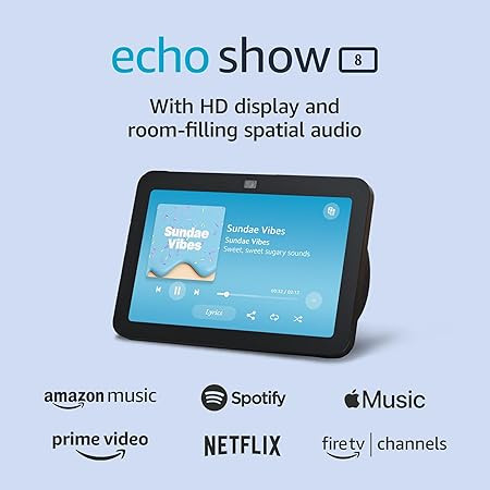 Amazon Echo Show 8 (newest model), With Spatial Audio, Smart Home Hub, and Alexa, Charcoal | Amazon (US)