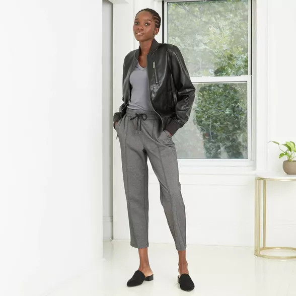 Women's Leather Bomber Jacket - A New Day™ Black | Target