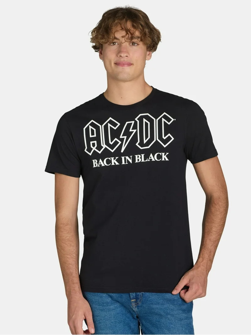 AC/DC Men’s & Big Men's Back in Black Graphic Tee Shirt, Sizes S-3XL | Walmart (US)