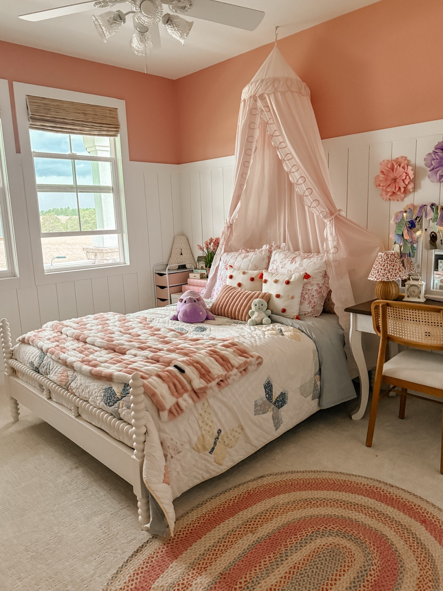 Girls bedroom links!! Bed, quilt and canopy are from pottery barn. Desk is from Walmart! 

Kids bedroom, girls bedroom

#LTKKids #LTKHome