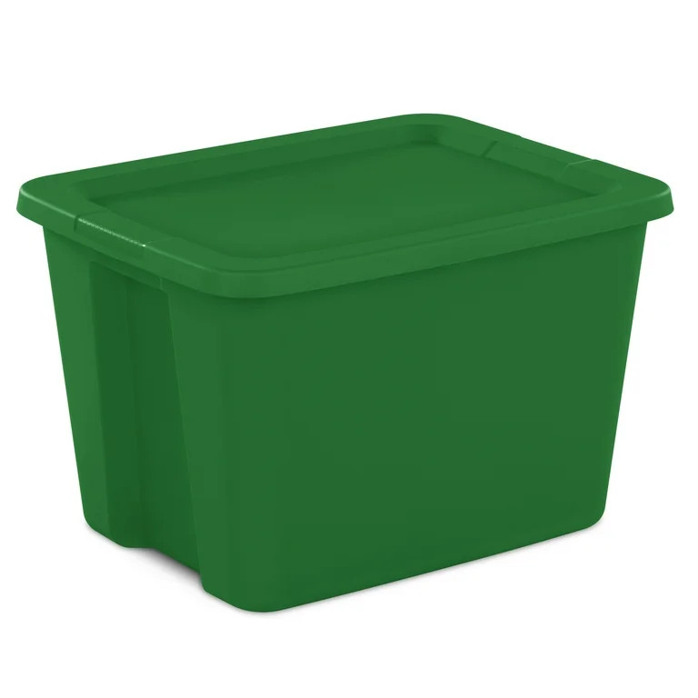 Sterilite 18 Gallon Tote, Plastic Christmas Storage Bin with Snap-on Lid, Ideal for Holiday Linen... | Walmart (US)