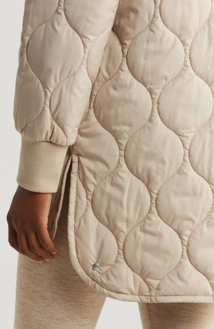 Zella Longline Onion Quilted Bomber Jacket | Nordstrom | Nordstrom