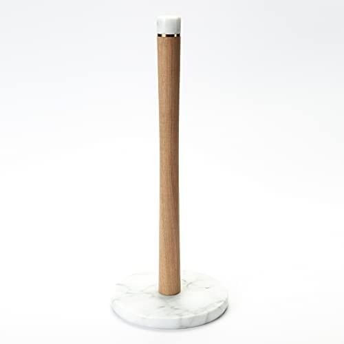 jalz jalz Paper Towel Holder Countertop Marble Base and Acacia Wood Stand,13.3'' Kitchen Paper To... | Amazon (US)