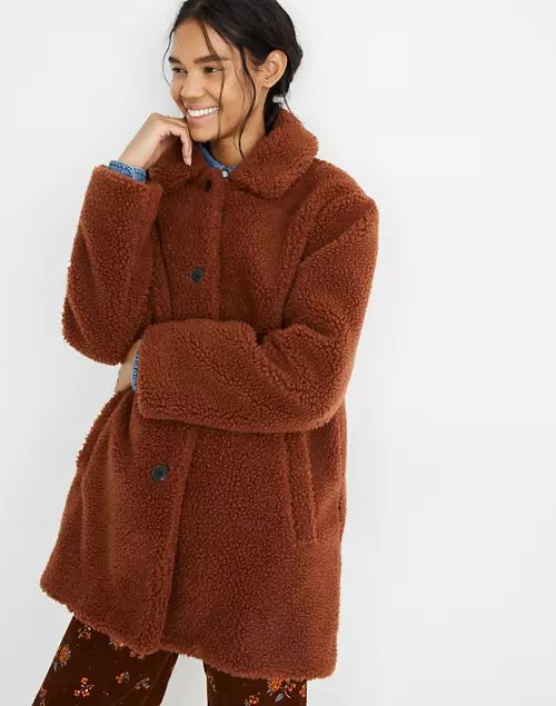 Button-Front Sherpa Coat | Madewell