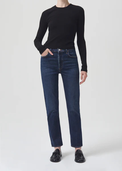 Riley Long High Rise Straight (Stretch) in Divided | AGOLDE