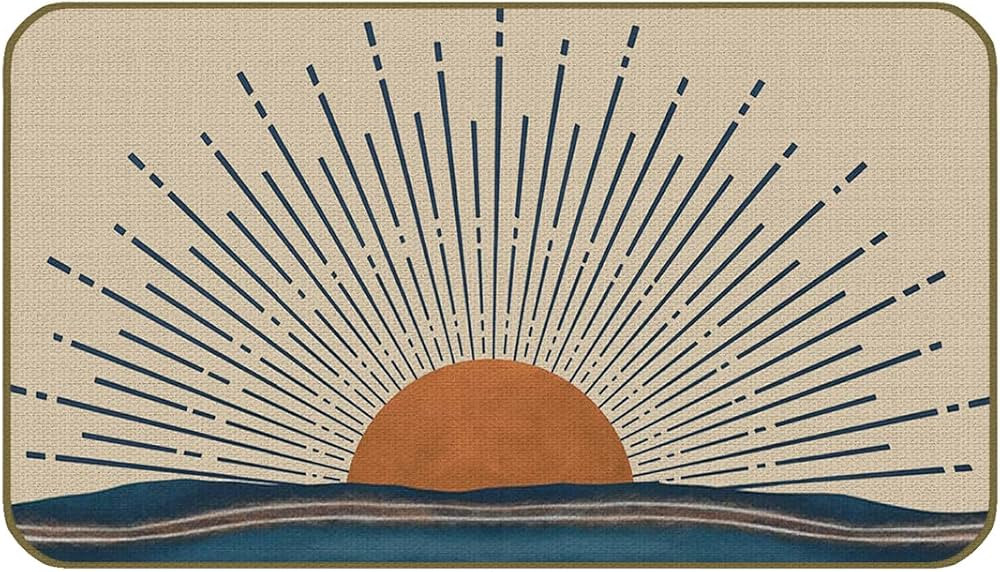 UINHMOP 17''×30'' Minimalist Boho Sea Sun Sunrise Sunset Sunshine Decorative Doormat,Bohemian Su... | Amazon (US)