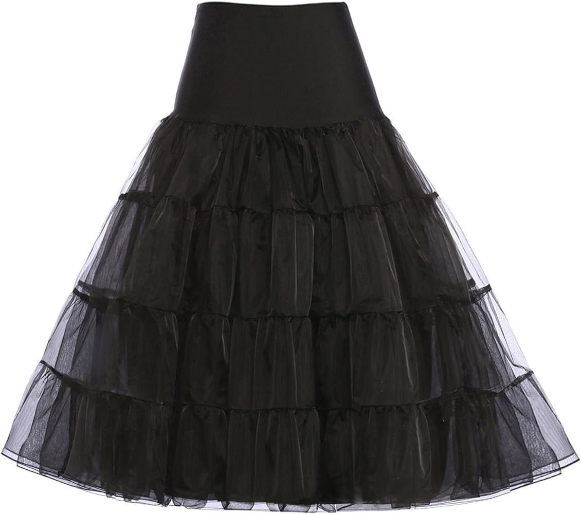 GRACE KARIN Women's 50s Vintage Petticoat Crinoline Tutu Underskirts Tea Length 30 inch Long | Amazon (US)