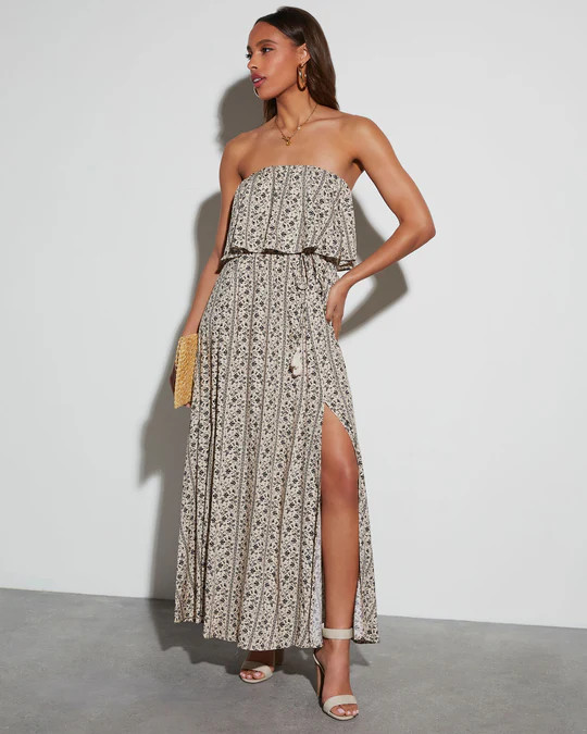 Solstice Strapless Tie Waist Maxi Dress | VICI