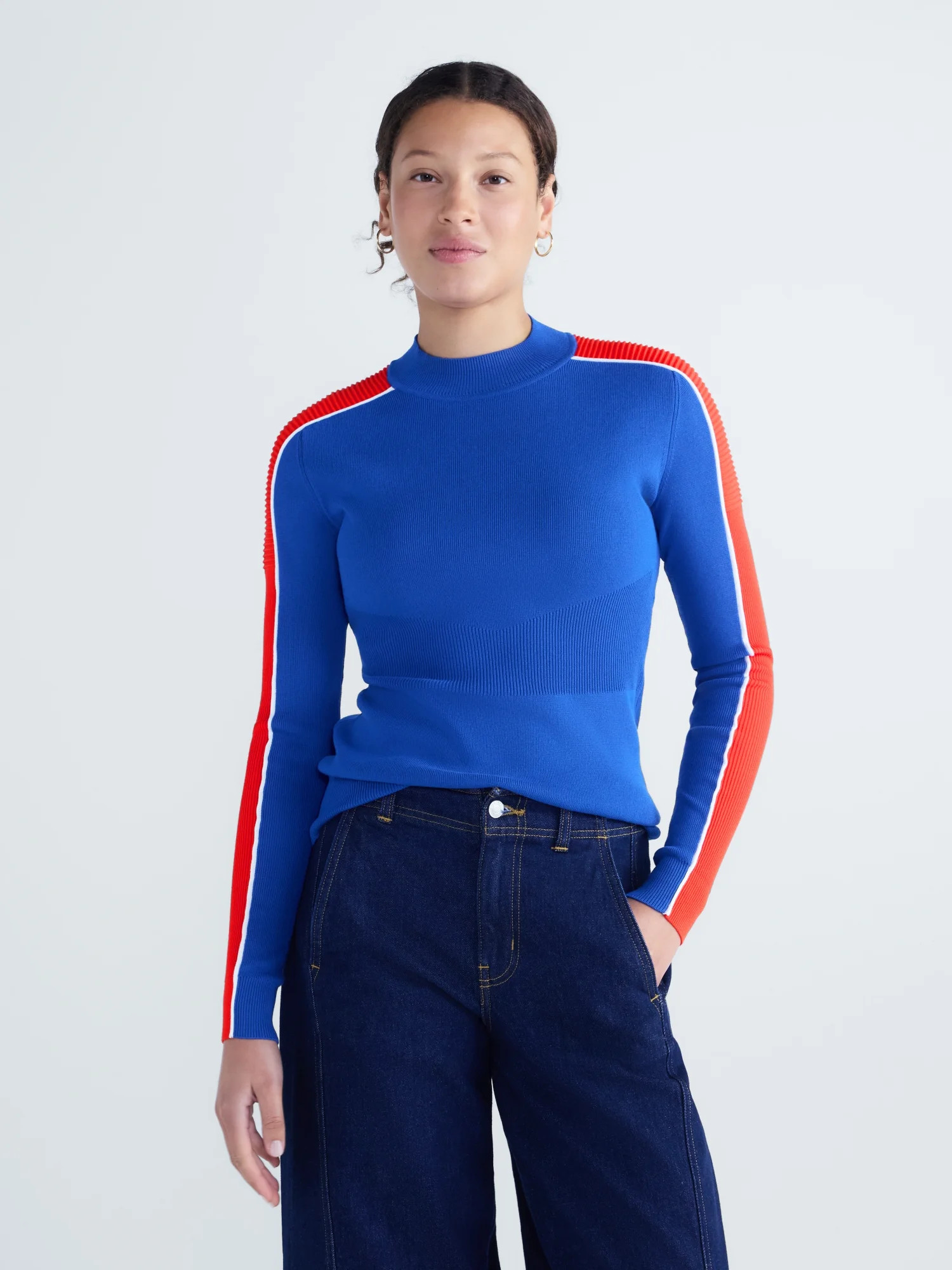 Free Assembly Women's and Women’s Plus Ribbed Top with Long Sleeves, Sizes XXS-3X | Walmart (US)