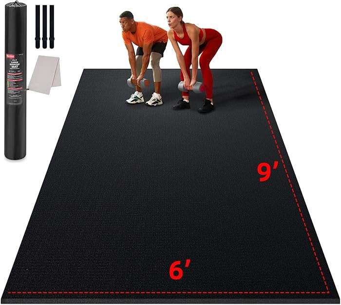 Large Exercise Mat for Home Workout,12‘x6’/10'x6'/9'x6'/8'x6'/7'x5'/6'x4' (7mm) Extra Thick W... | Amazon (US)