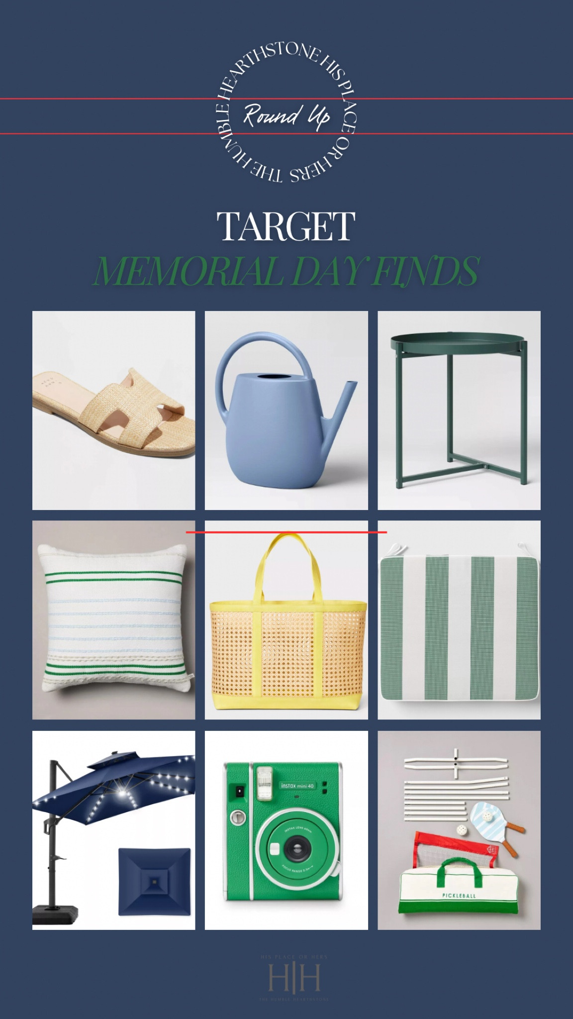 Target Memorial Day Finds!

Sandals | Bags | Outdoor | Seating | Tables | Pillows | Camera | Games | Pickleball | Umbrella | Tables | Games | Summer 