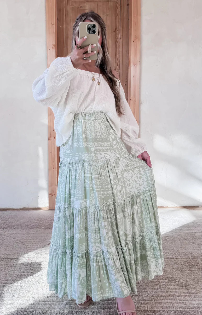 Indie Boho Sage Skirt | CK Squared Boutique