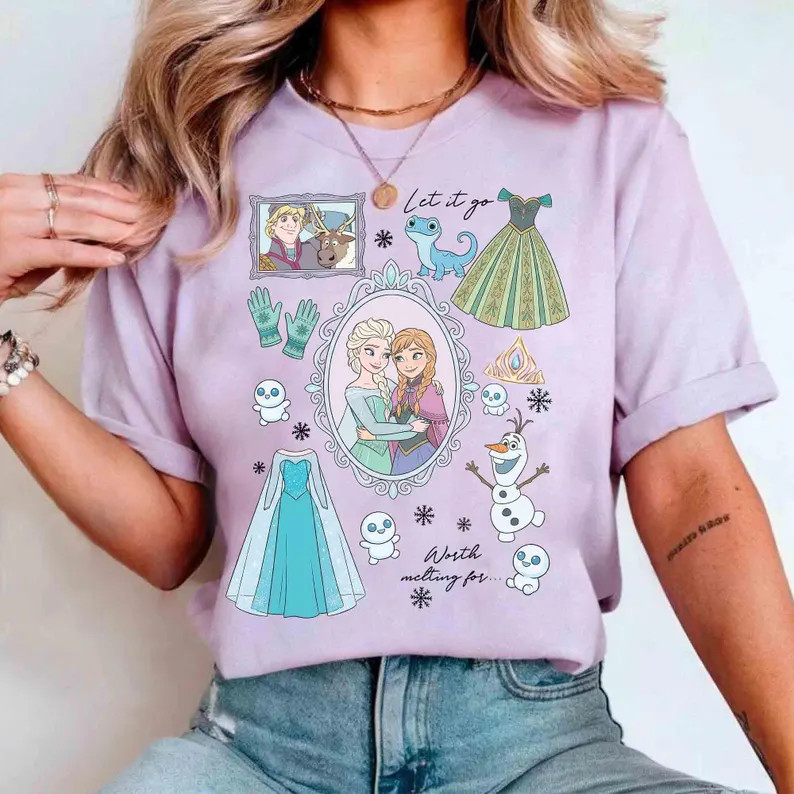 Comfort Colors Coquette Disney Frozen Shirt, Elsa and Anna Princess Tee, Olaf and Sven Tee, Magic... | Etsy (US)