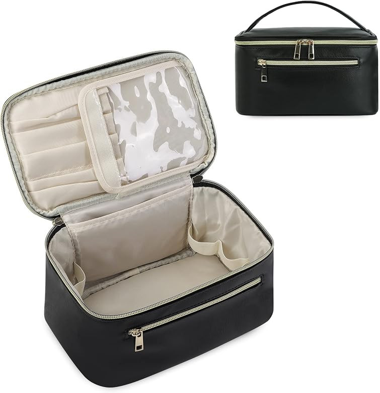 Makeup Bag, Travel Make Up Bag Water-Resistant Organizer Cosmetic Bags Portable Storage Brush Pou... | Amazon (CA)