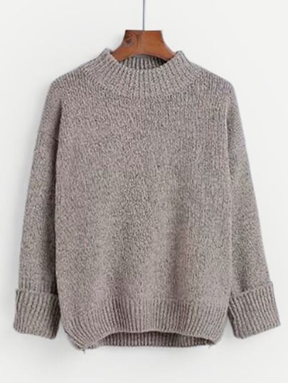 Solid Drop Shoulder Sweater | SHEIN