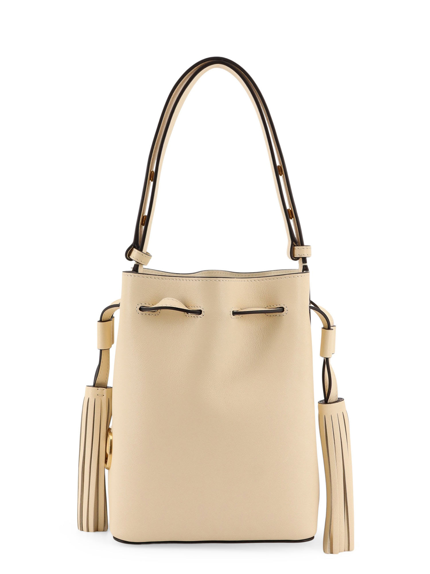 Valentino Garavani Leather Bucket Bag With Metal Vlogo Signature | Italist.com US