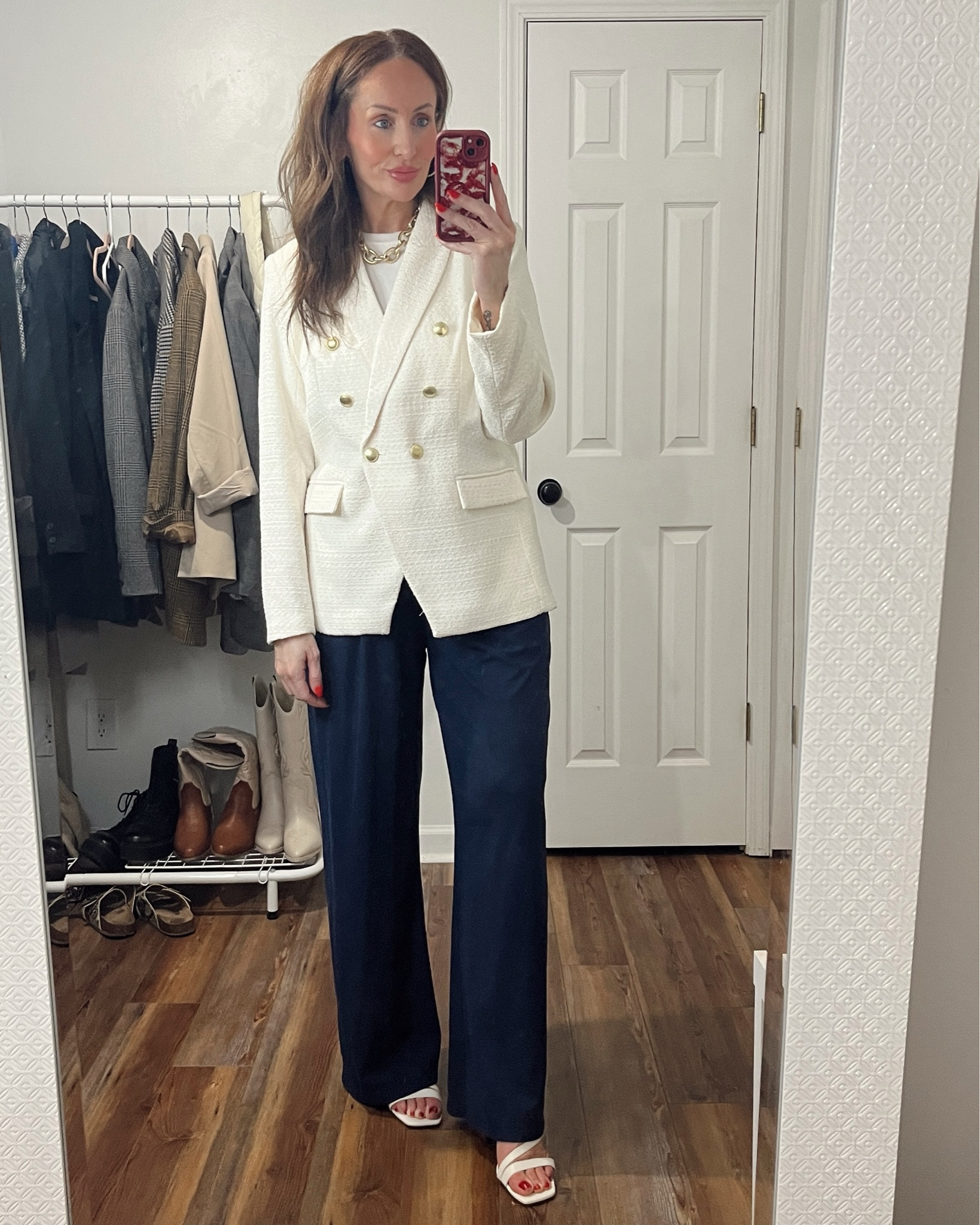 Y’all need the halara waffle knit work pant. Just trust me. 
.
.
.
#Halara #HalaraWorkPants #workwear #tweedblazer #midsize #midsizeoutfits 

#LTKMidsize #LTKStyleTip #LTKWorkwear