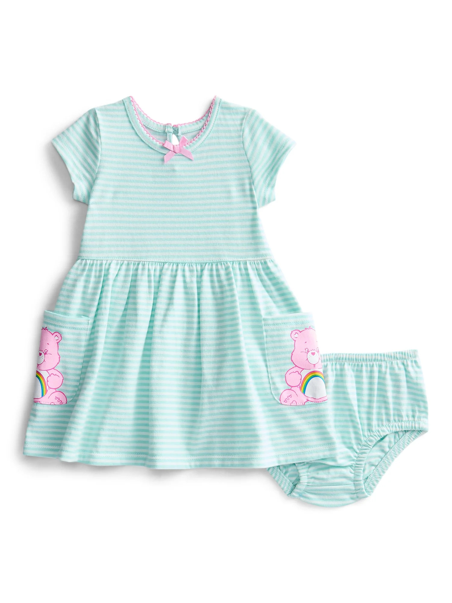 Care Bears Baby Girl Print Dress with Matching Diaper Cover Set, 2-Piece, Sizes 0/3M-6/9M - Walma... | Walmart (US)