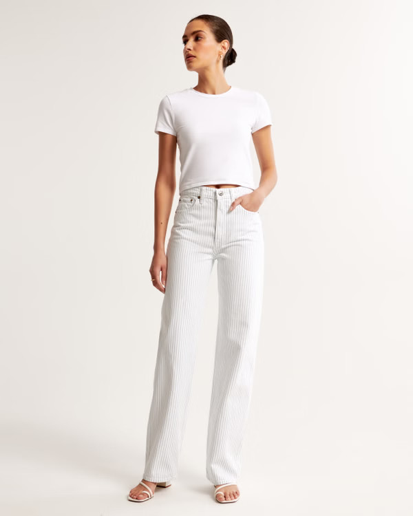 Women's Mid Rise 90s Straight Jean | Women's Bottoms | Abercrombie.com | Abercrombie & Fitch (US)