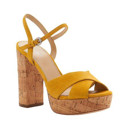 Botkier Womens Plateau Suede Slingback Heel Sandals Yellow 8.5 Medium (B M) | Walmart (US)