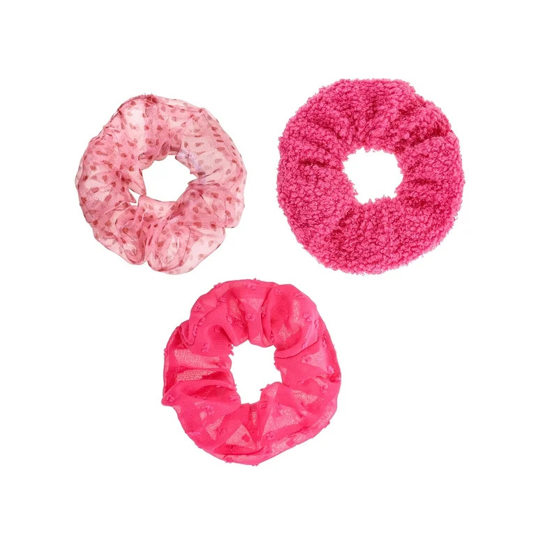 Way to Celebrate Valentine's Day Pink Scrunchies, 3 Piece Set | Walmart (US)