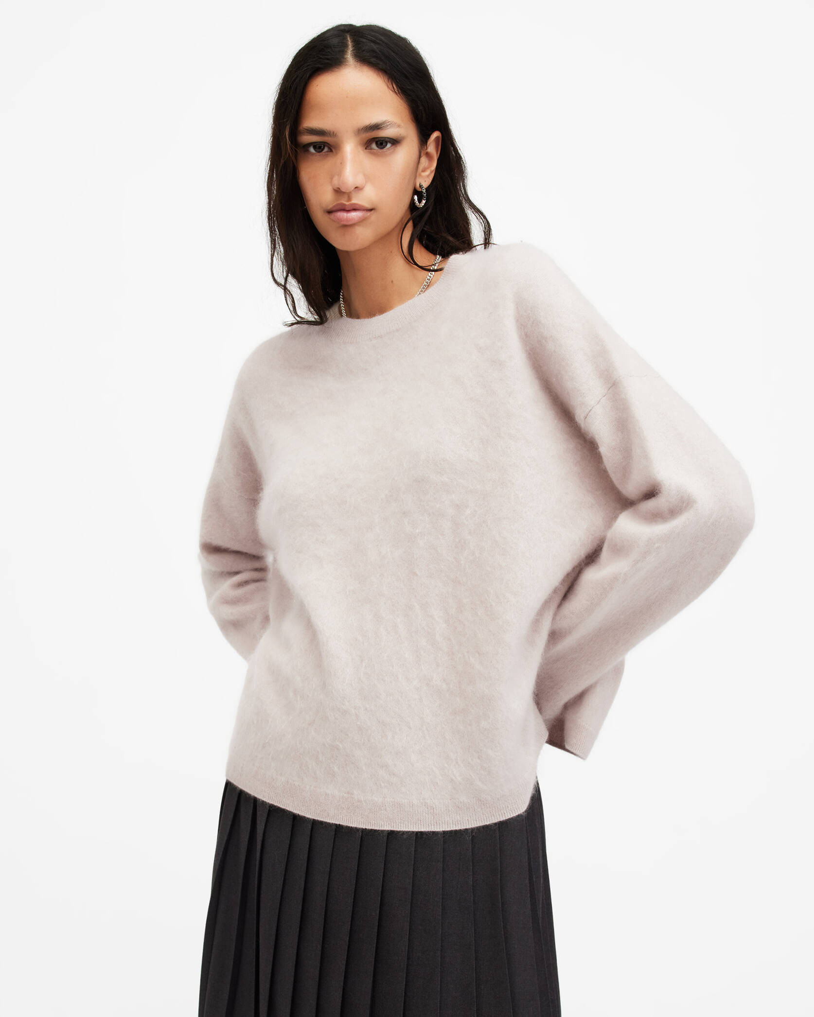 Rebel Brushed Cashmere Crew Neck Jumper | AllSaints UK
