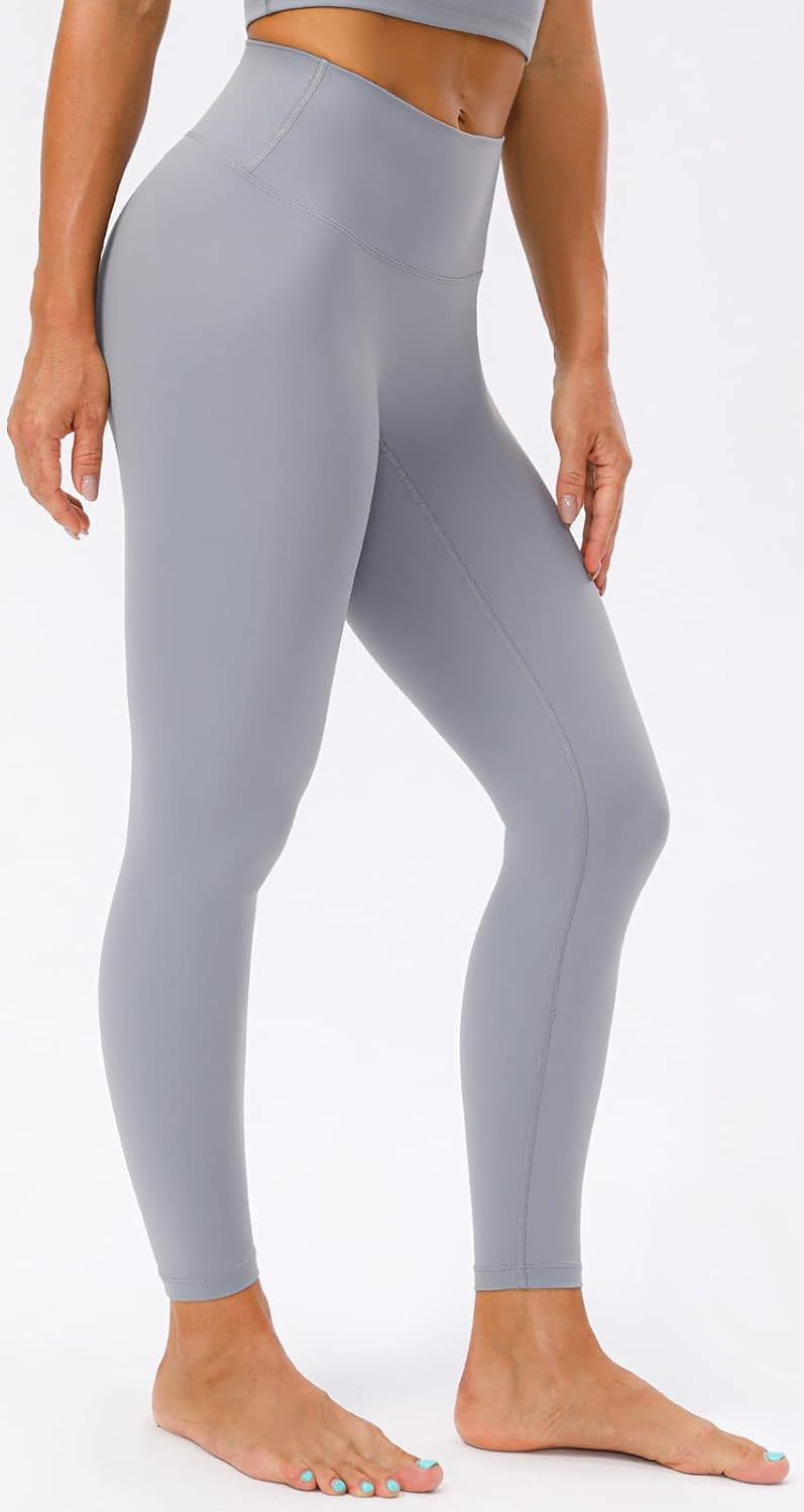 Lavento Women's All Day Soft Yoga Leggings No Front Seam - High Waisted Brushed 7/8 Length Workou... | Amazon (US)
