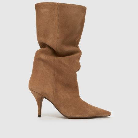 Womens Tan schuh Dakira Suede Slouch Calf Boots | schuh | Schuh