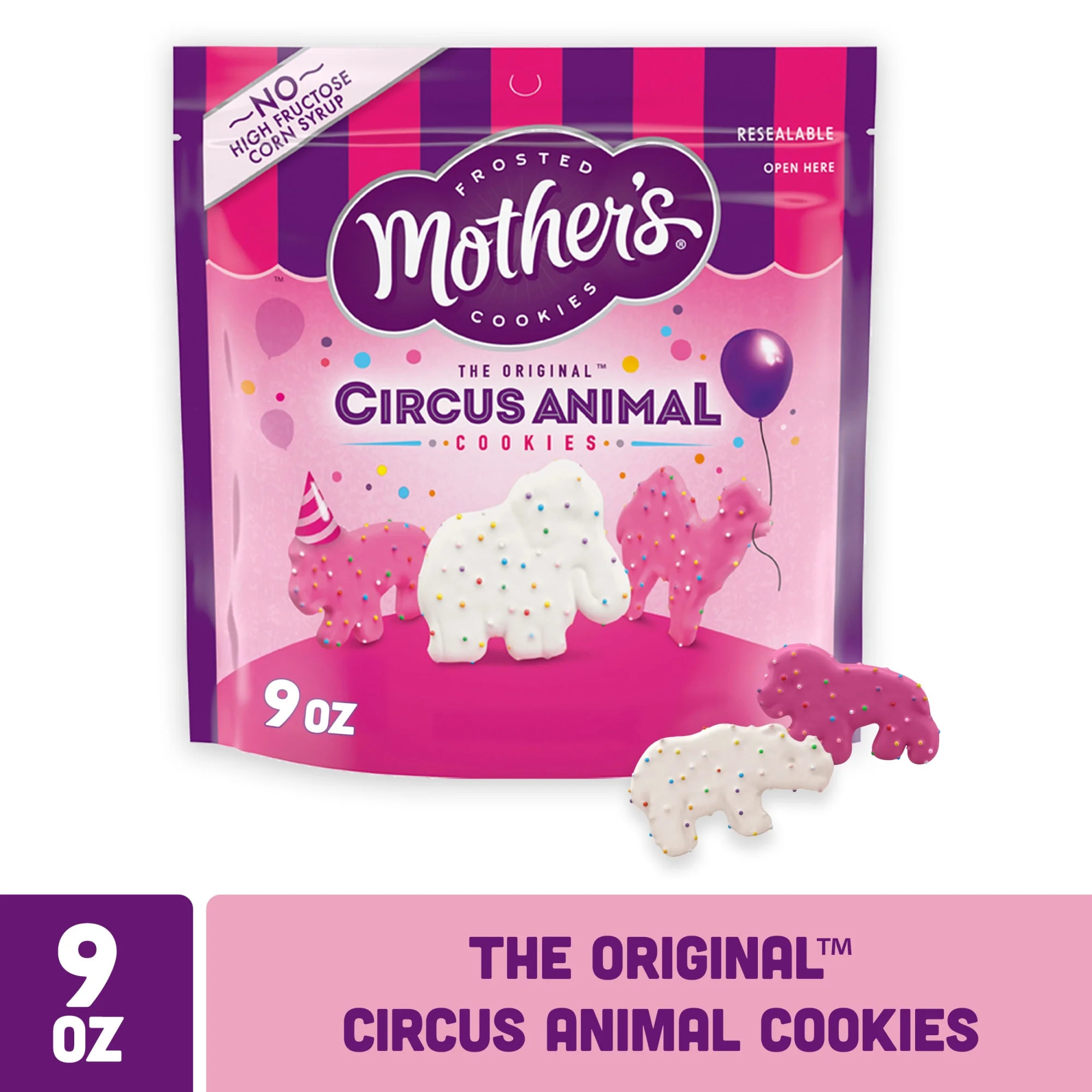 Mother's Original Circus Animal , Frosted Animal Cookies with Rainbow Sprinkles, Resealable Bag, ... | Walmart (US)