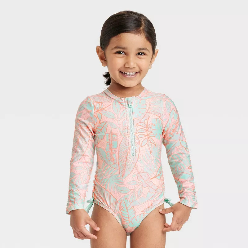 Toddler Girls' Tropical Printed One Piece Swimsuit - Cat & Jack™ | Target