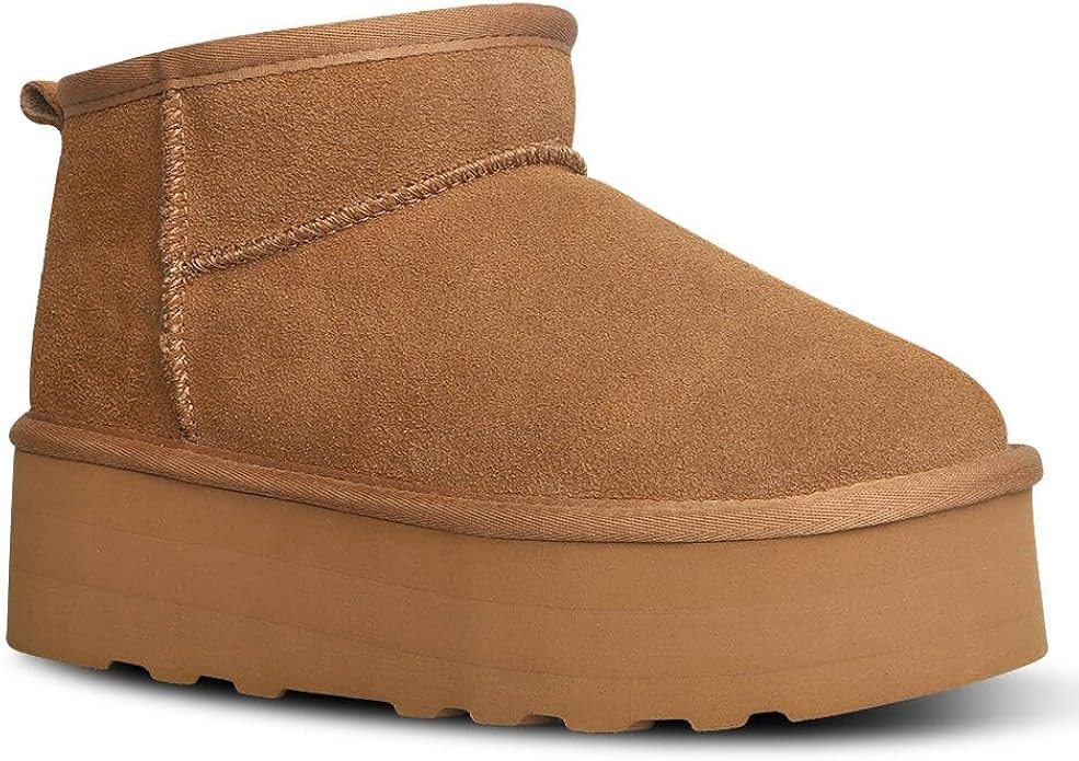 NATRAKI Platform Boots for Women Mini Boots Women Short Snow Boots Footbed Boots | Amazon (US)
