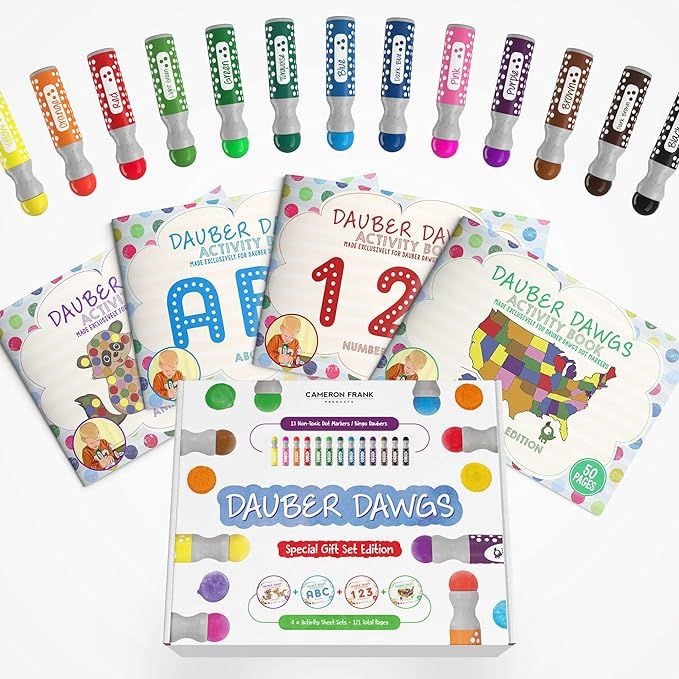Washable Dot Markers 13 Pack With 121 Activity Sheets For Kids, Gift Set With Toddler Art Activit... | Amazon (US)